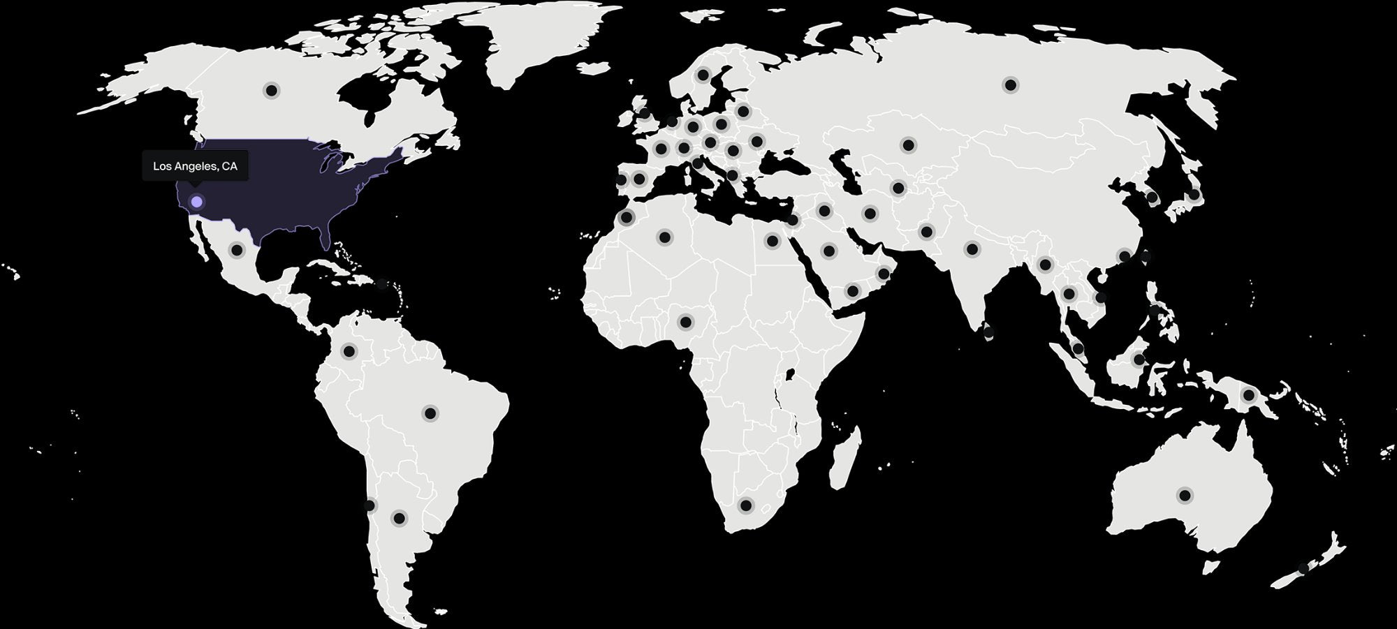 Worldwide shipping map